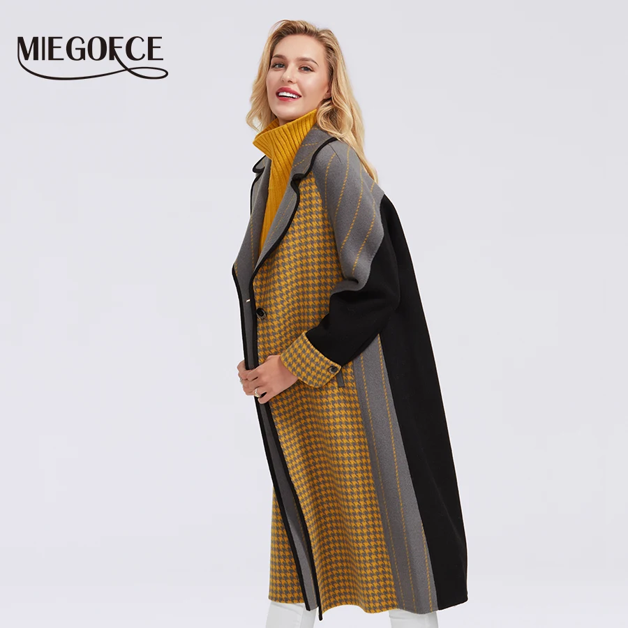 MIEGOFCE 2019 осенне зимнее пальто для женщин кашемировая куртка женское Шерстяное