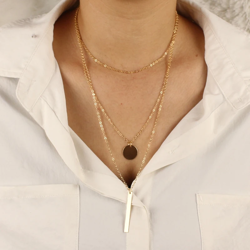 

Vintage Necklace on Neck Gold Chain Women's Jewelry Layered Accesories for Girls Clothing Aesthetic Gifts Fashion Pendant 2021