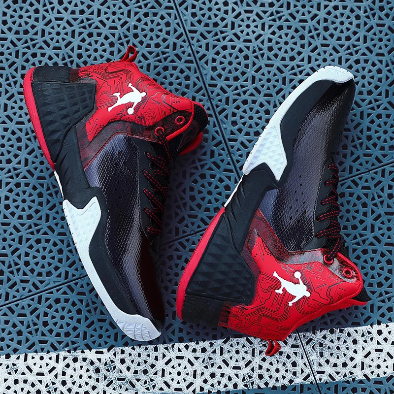 Новейшие мужские баскетбольные туфли дышащие сетчатые кроссовки с подушкой