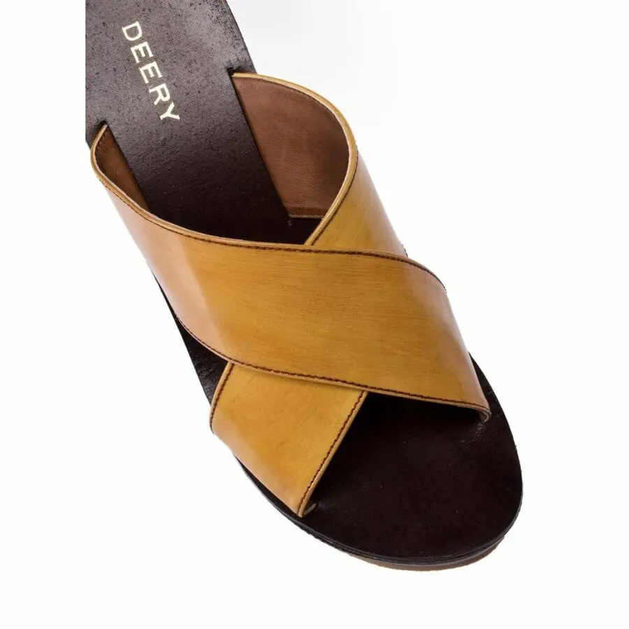 

Women Sandals Deery, Genuine Leather Cinnamon Color Women'S Slippers