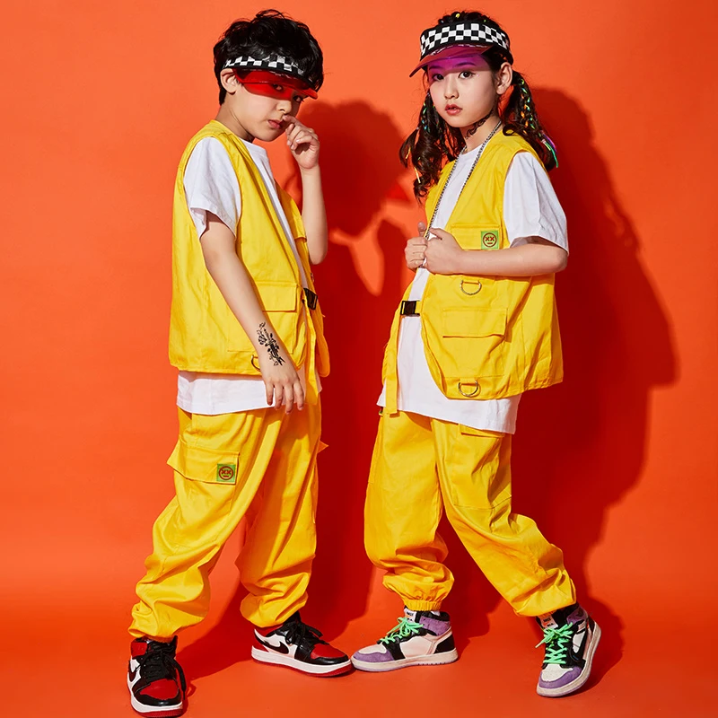Одежда в стиле хип хоп детский костюм для выступлений одежда жилет и брюки