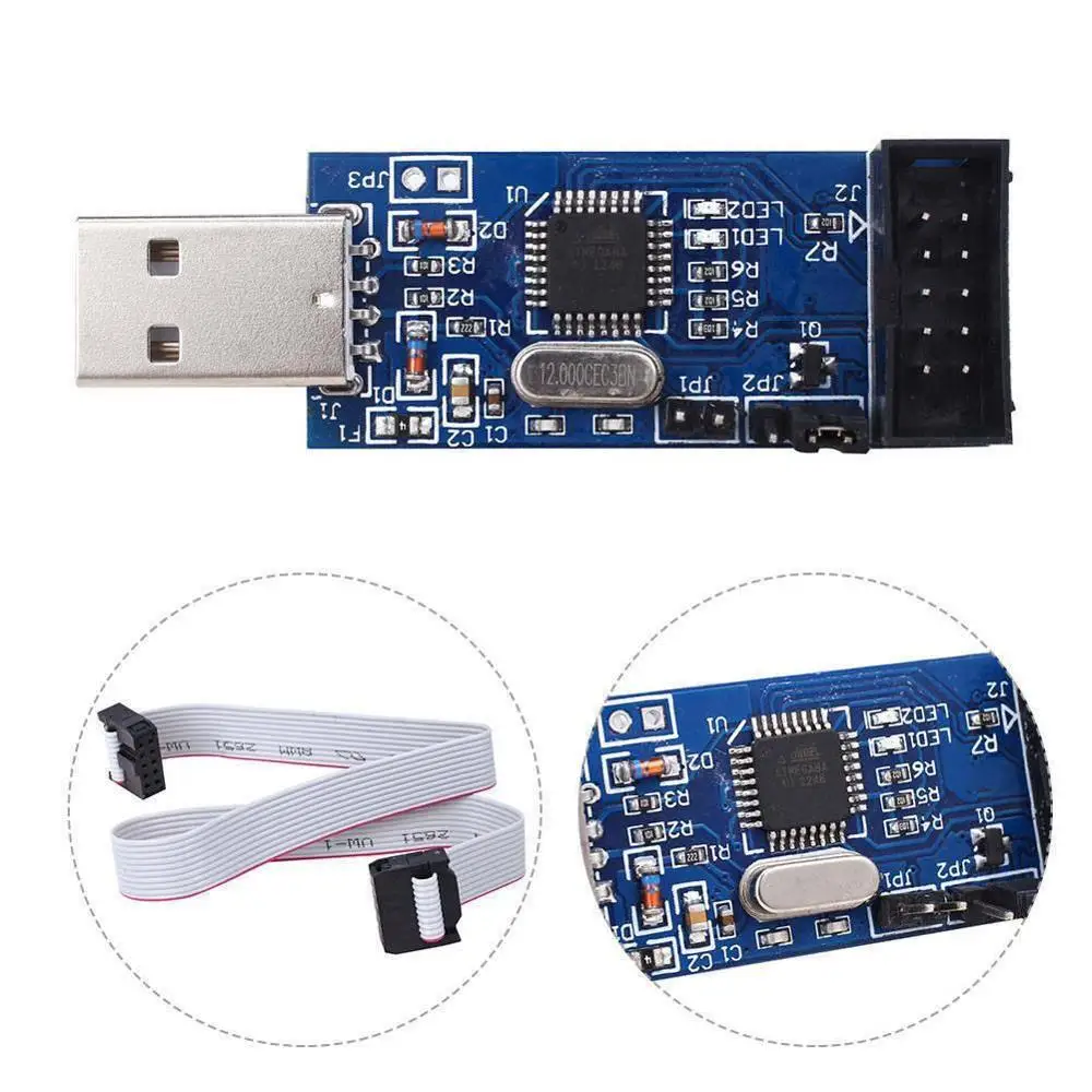 1 шт. Great IT USBASP USBISP AVR программатор USB ISP ASP ATMEGA8 ATMEGA128 Поддержка Win7 64|Компьютерные