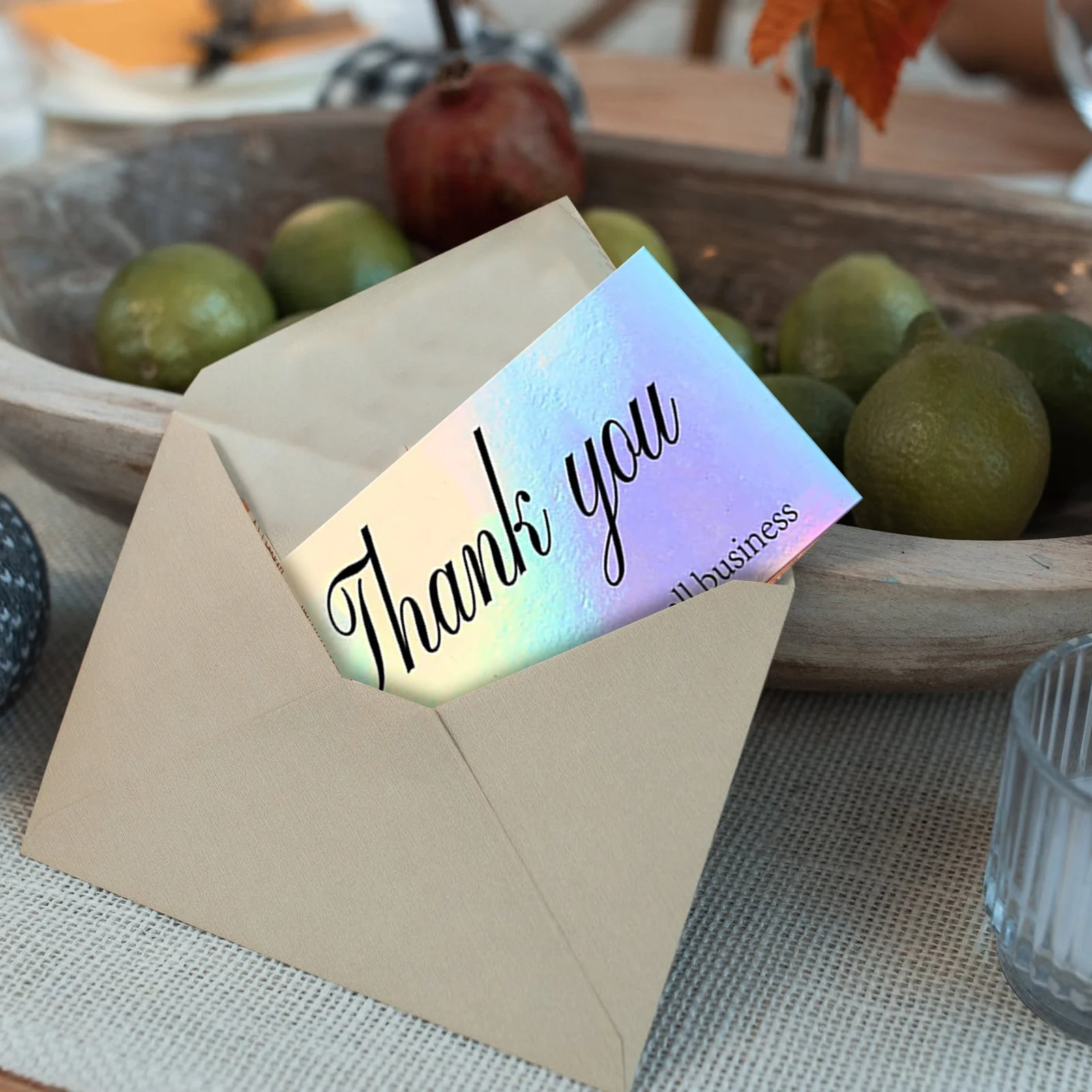 Красочная Лазерная поздравительная открытка 50 шт. спасибо за ваш заказ украшение