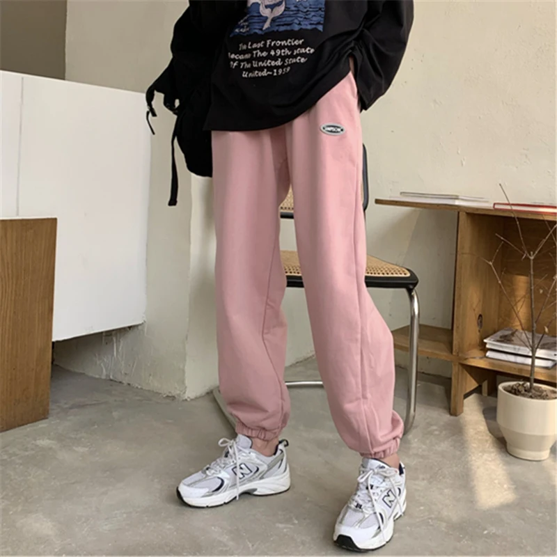

Hong Kong Style Chic Sports Casual Jogger Pants Women's Thin 2021 High Waist Loose Straight Slimming All-Matching Harem Pants