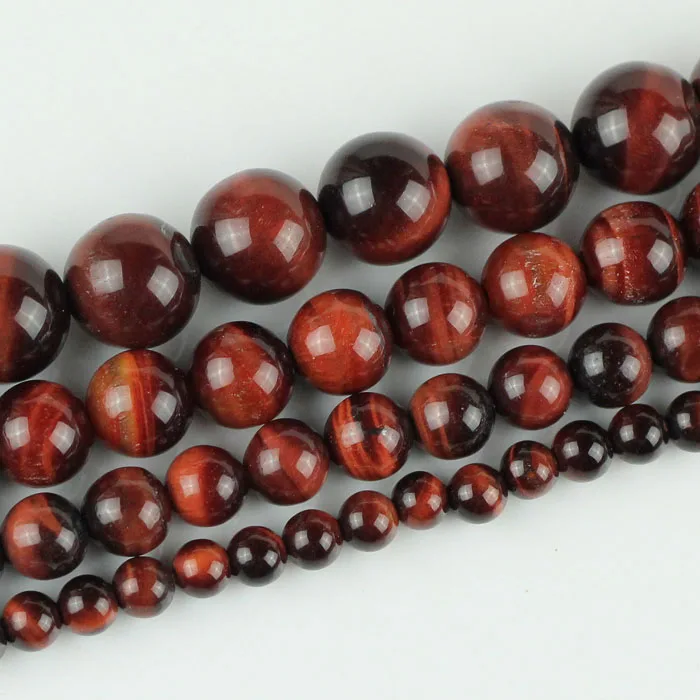 

Natural Stone Grade 5A Red Tiger Eye Round Gem Stone Loose Beads 15" Strand 4 6 8 10 12 14MM Pick Size For Jewelry Making