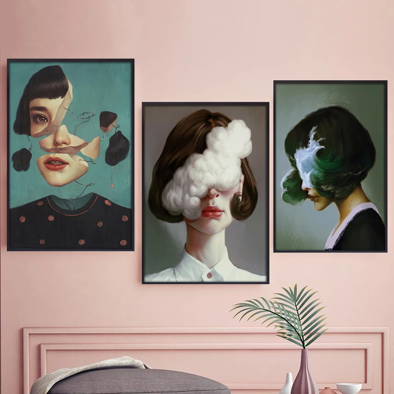 Картина на холсте для стен Женская настенная художественная картина Постер и