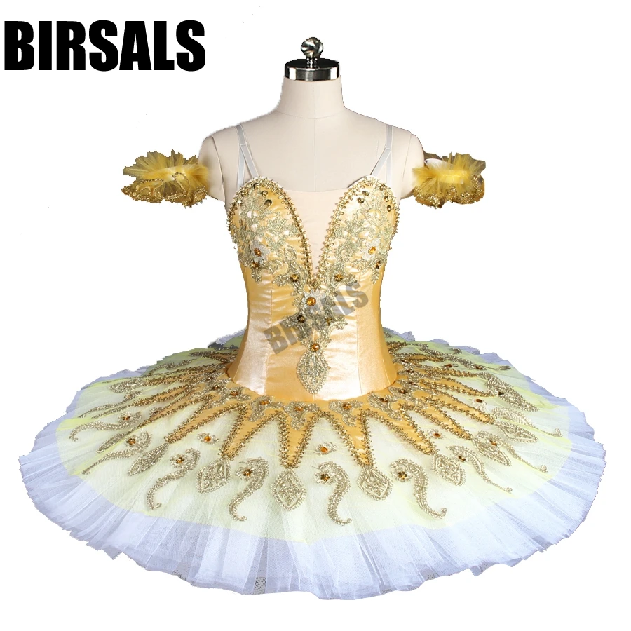 Желтая фея с белым тюлем Профессиональный блинчик Nutracker пачка для женщин