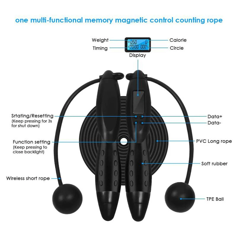 Умная Электронная Скакалка цифровая скакалка прочная износостойкая с цифровым