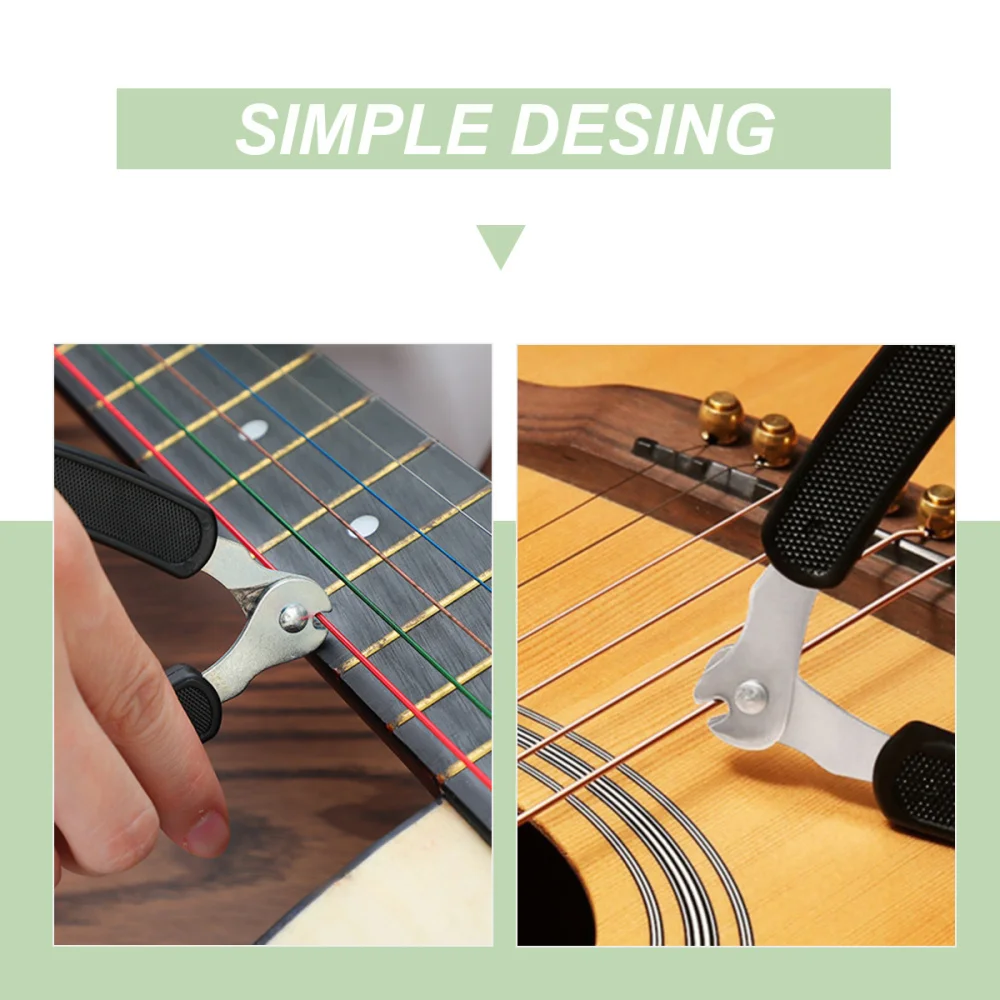 

2PCS String Cut Pliers Acoustic Guitar Guitar String Cutter Roller 3 in 1 String-changing Tool (Black)