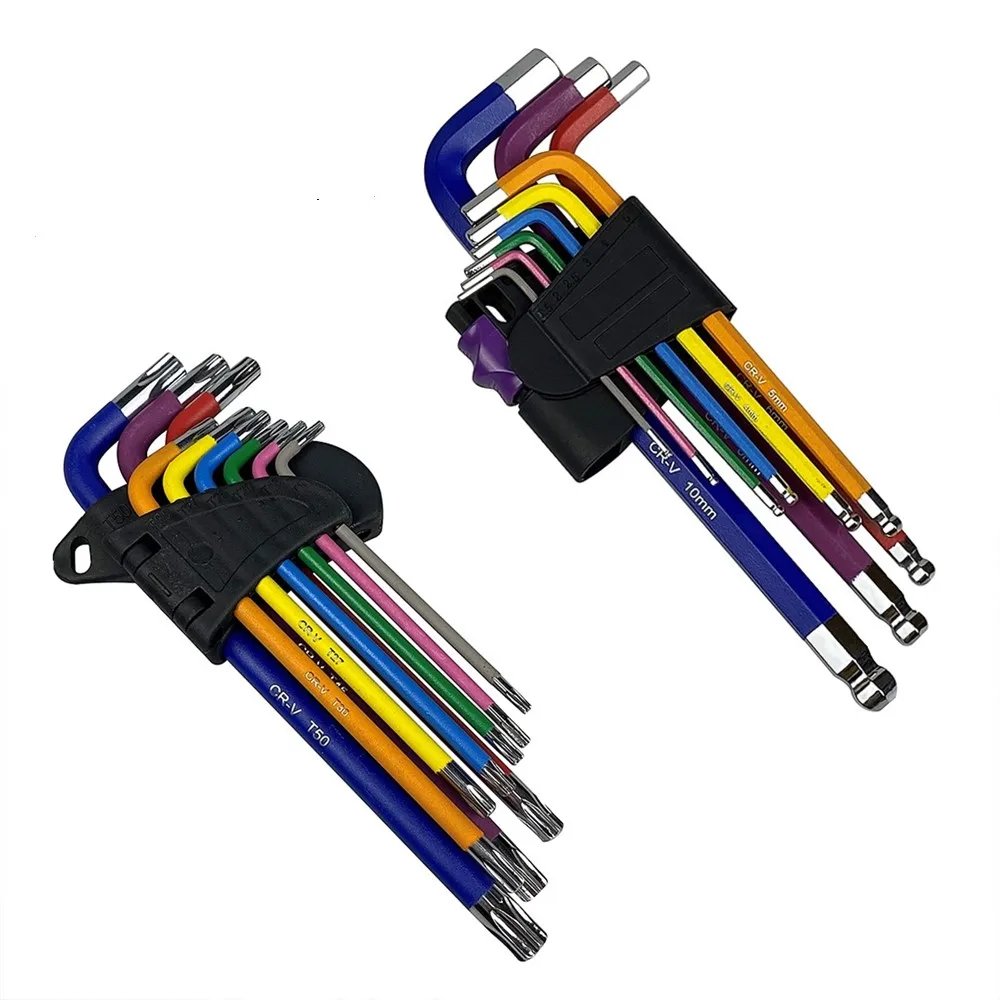 Набор торцовых ключей 9 шт. шестигранный/звездообразный ключ с цветовой