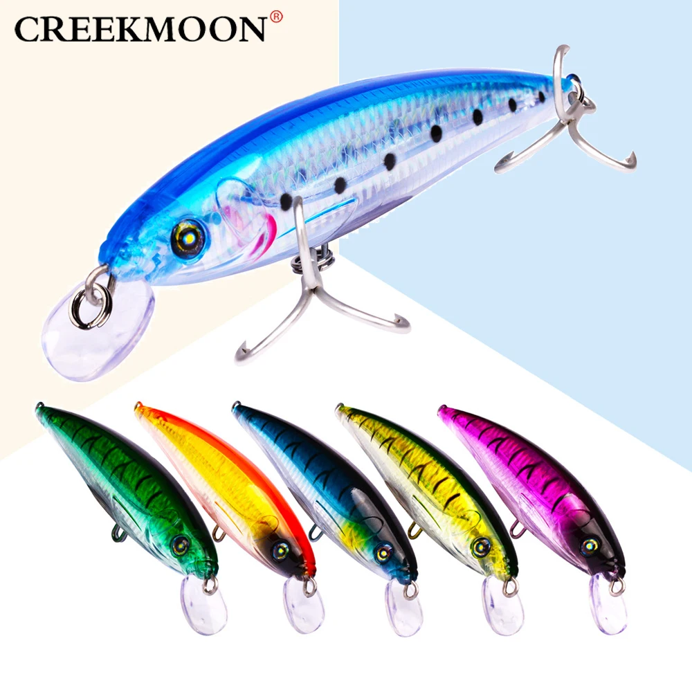 

9Pcs 160mm 43g Minnow Fishing Lure 3D Eyes Crankbait Wobbler Artificial Plastic Hard Bait Topwater 2 Hooks Floating Fish Tackle