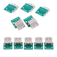 5pcslot type a female usb to dip 2 54mm pcb connector usb pcb board connectors wholesale