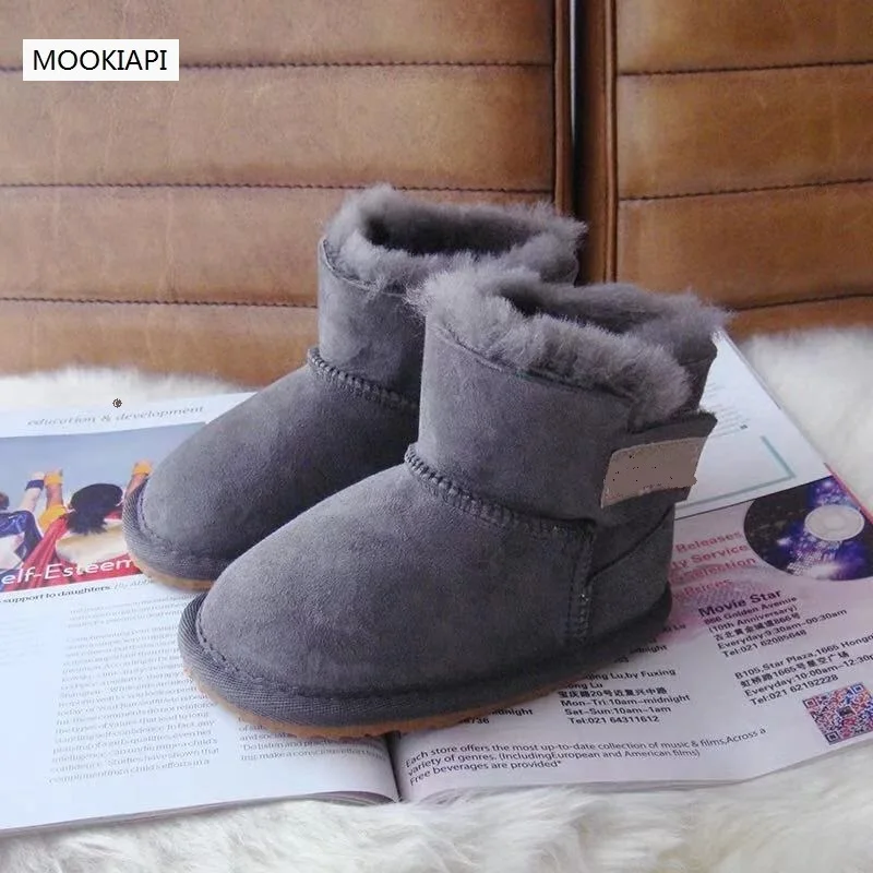 Австралийские новые детские зимние ботинки из овечьей кожи и меха 2019 100% чистая