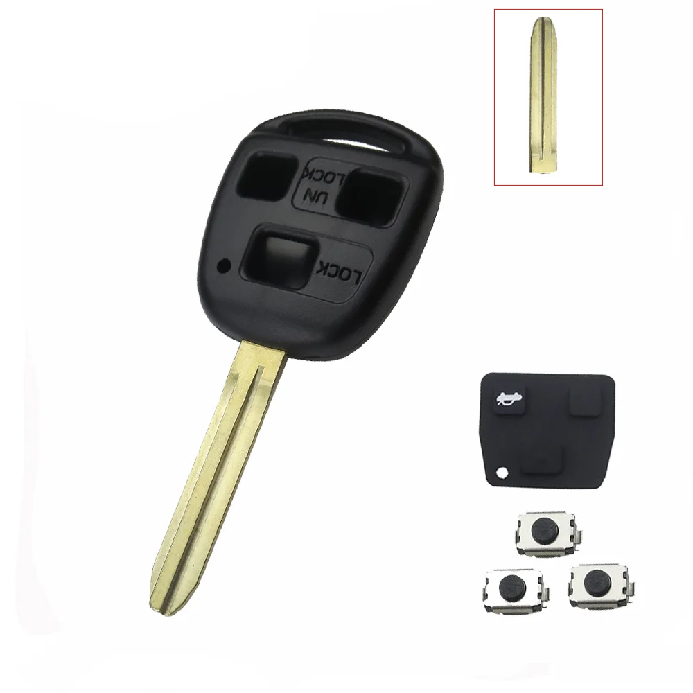 A OkeyTech 3 кнопки пустой транспондер авто ключ оболочки чехол для Toyota Camry Corolla Verso Avensis Prius Toy48 резиновая накладка переключатель - Цвет: A