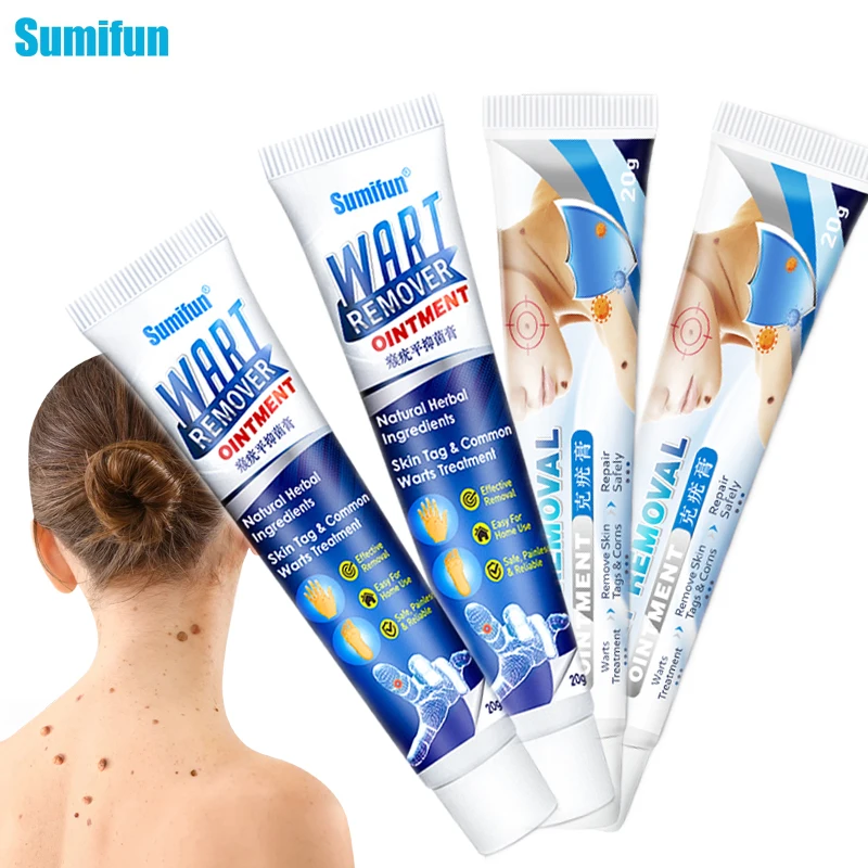 

Sumifun 2types of Wart Treatment Cream Skin Tag Remover Thorn Pain Relief Clear Moles & Tag Wiper Genital Herbal Extract Patch
