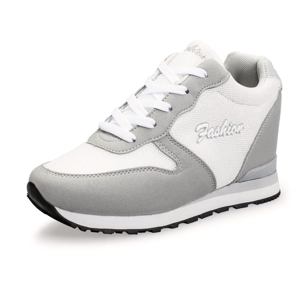 101white COWCOM Women's Shoes Sneakers Leisure Increased Single Women's Shoes High Top Sneakers Shoes Woman Women Wedge Shoes CYL-101 - Цвет: 101white