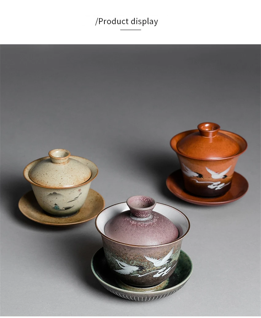 Эмаль Gaiwan разрисованная вручную керамика пиалы для чая чайный набор кунг-фу фарфор Чайный набор из чайная чашка в китайском стиле Чай Услуги