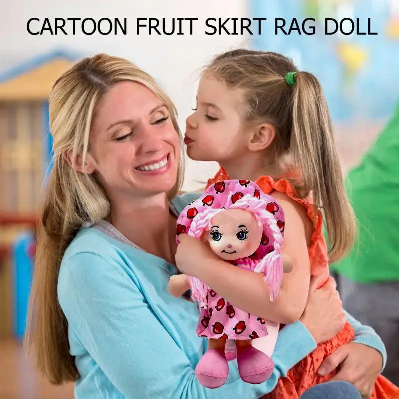 25 см мультяшная кавайная шапка с юбкой в виде фруктов тряпичная кукла мягкие