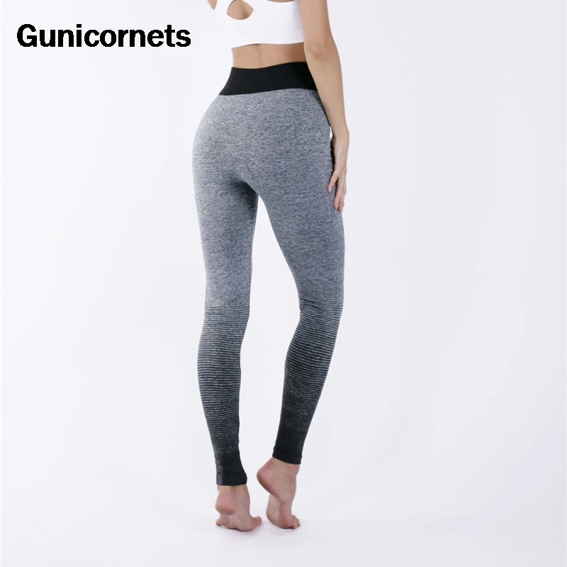 Женские Леггинсы пуш ап градиентные бесшовные леггинсы с высокой талией для