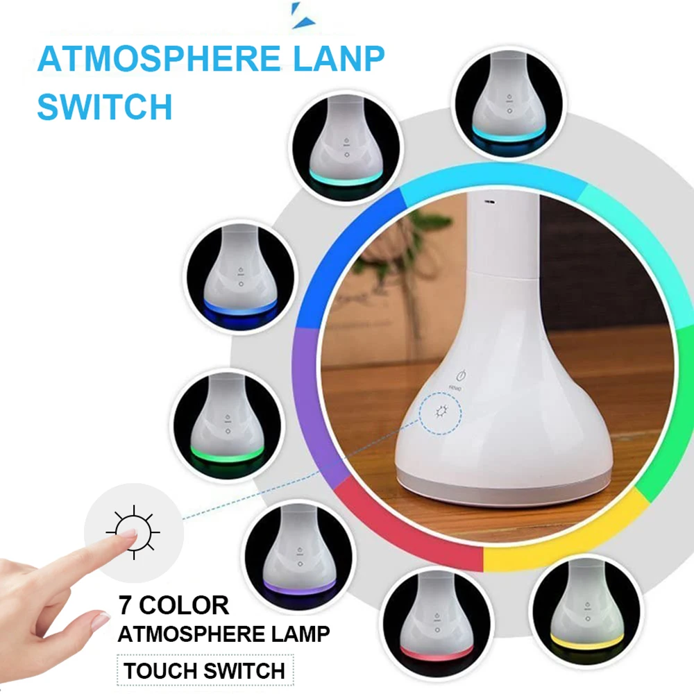 Светодиодная настольная лампа с будильником календарем регулируемой
