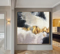 abstract painting oversize painting gold leaf painting abstract acrylic painting on canvas wall painting for living room art