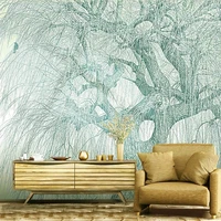 custom wall art decor wallpaper creative fresh tree pattern hand painted photo murals for living room bedroom designs supplies
