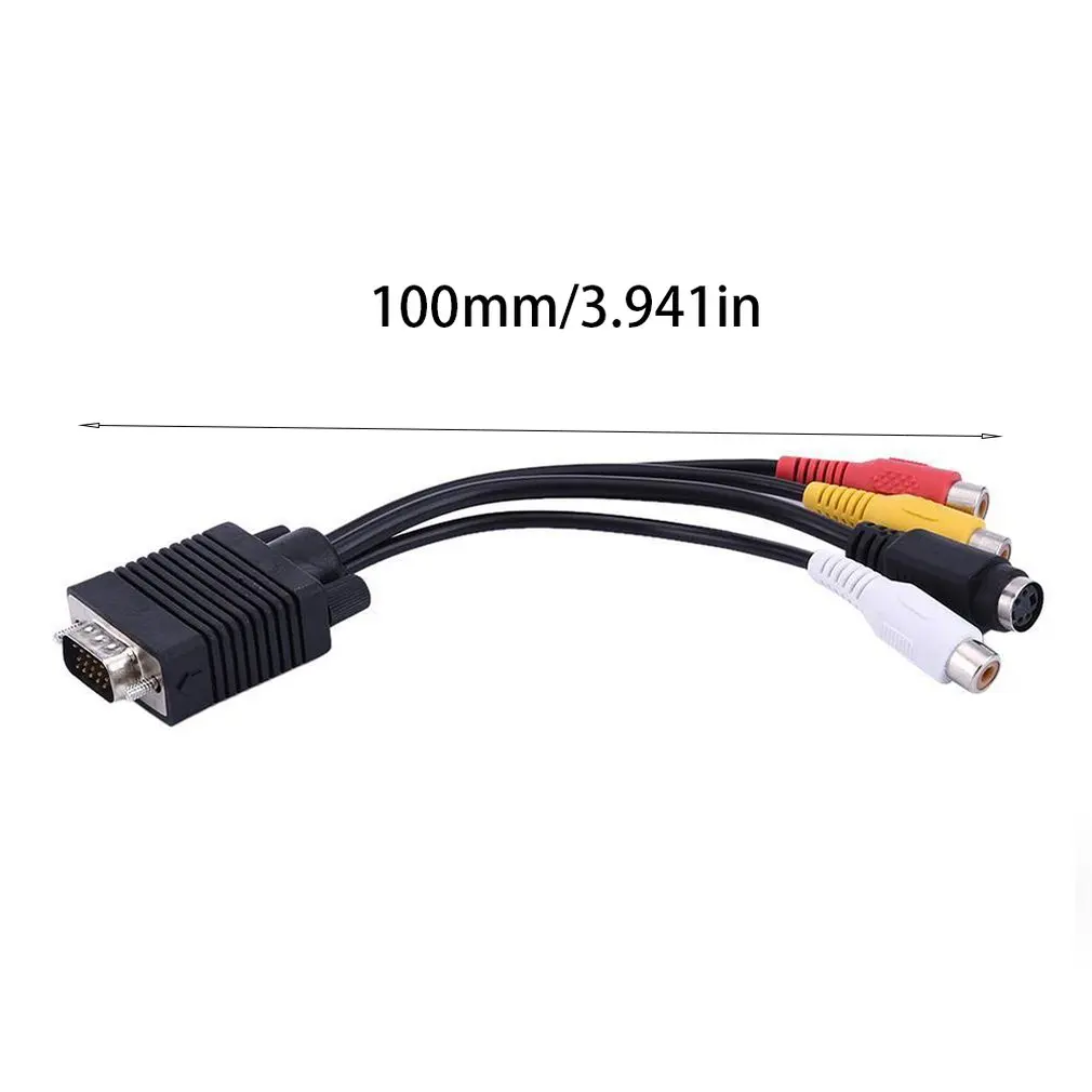 VGA SVGA к S-Video 3 RCA композитный AV TV Out конвертер адаптер кабель шнур для ПК Стандартный