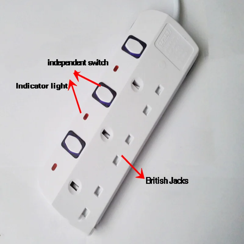 Электрический удлинитель переменного тока с индивидуальным переключателем