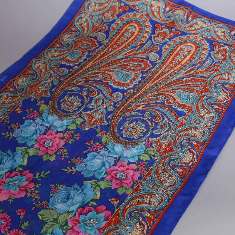 Модный женский шифоновый шелковый шарф роскошный брендовый цветочный пляжный