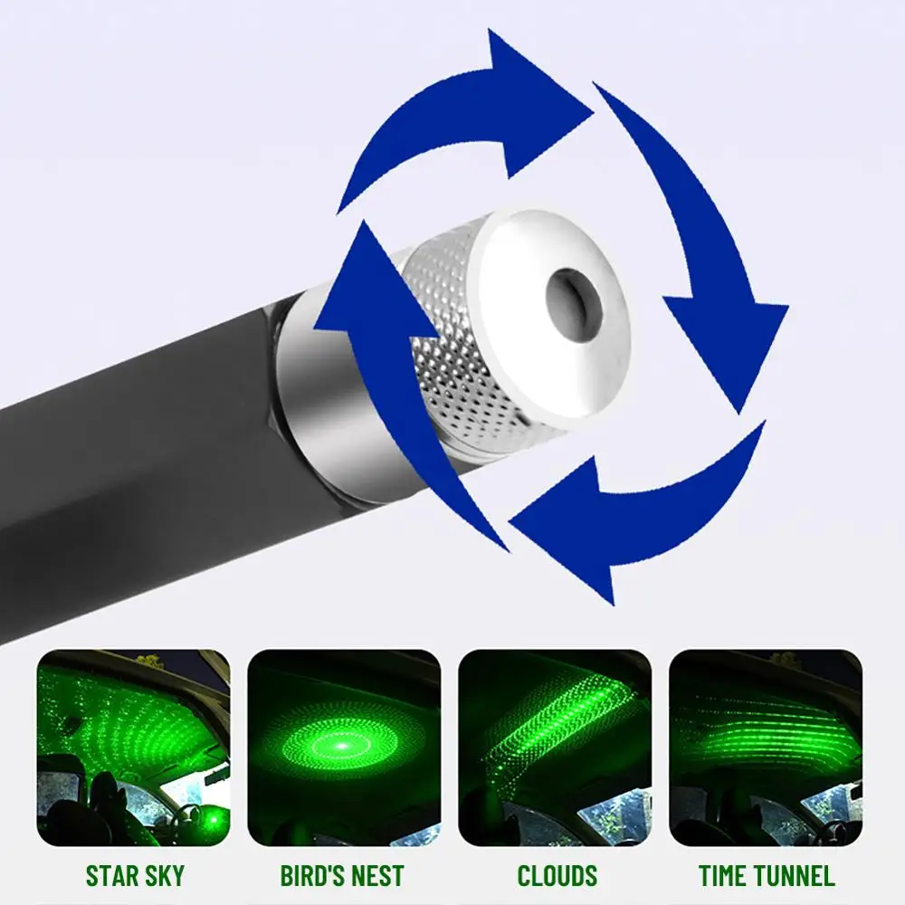4 в 1 Автомобильный потолочный светильник со звездами атмосферное украшение