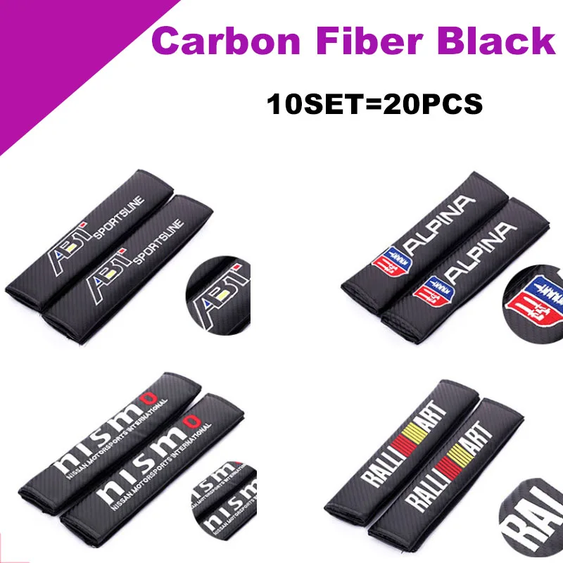 

20pcs Carbon Fiber Black ABT ALPINA Ralliart Nismo Car Interior Padding Auto Seat Belt Covers