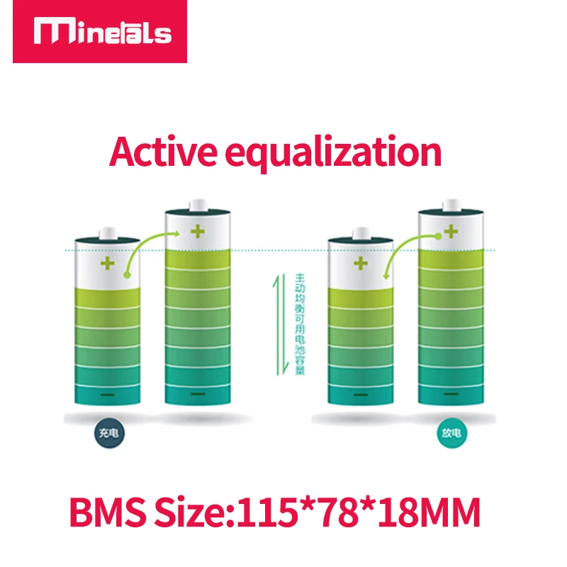 Фото JK BMS 80A 8S 9S 10S 11S 12S 13S 14S 15S 16S 17S LFP4 LiPo, передача энергии BMS 0.6a, активный баланс, поддержка bluetooth APP PCM №3