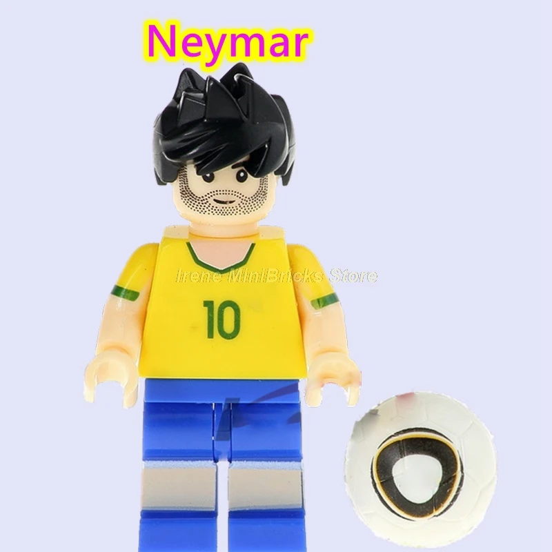 Football Player Cristiano Ronaldo Neymar Beckham Kobe Bryant Messi Pogba Modric Labron James Toys For Children Building Blocks