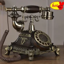 European antique Rotary dial old fixed telephone retro home fashion creative wired telephone landline