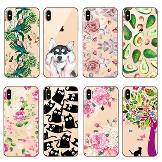 Прозрачный мягкий чехол для телефона с изображением цветов Iphone 11 Pro Max 2019 XI X XS XIR XR 8