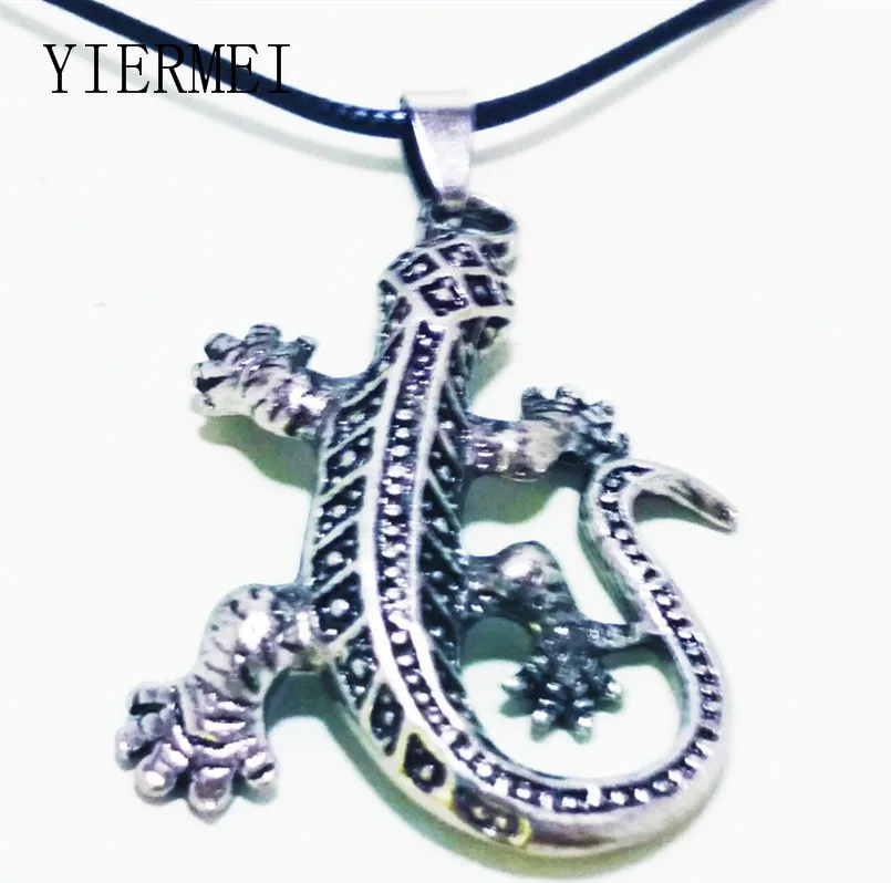 Подвеска золотистая с гекконом для мужчин и женщин модное ожерелье подвеской в