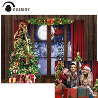 allenjoy winter christmas window photography backdrop xmas tree new year merry background holiday party supplies decor banner