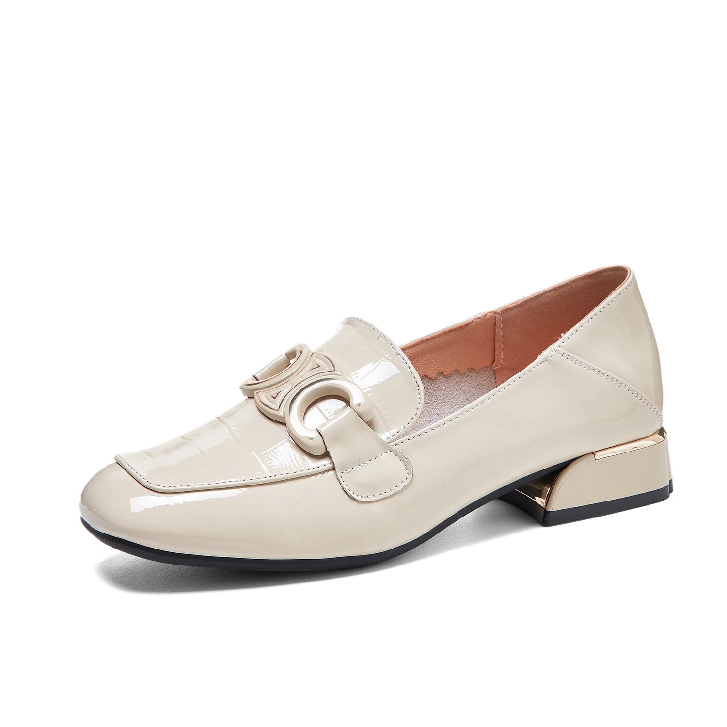 

Mirror Top Layer Cowhide Loafers Female 2021 Autumn New Deep Mouth Authentic Leather British Style Pumps One Piece Dropshipping