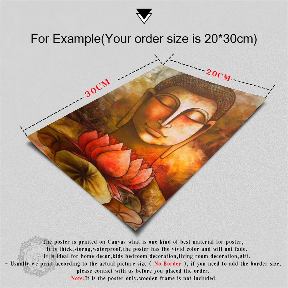 

Buddha And Lotus Artwork Canvas Art Print Painting Poster Wall Pictures For Living Room Home Decorative Bedroom Decor No Frame