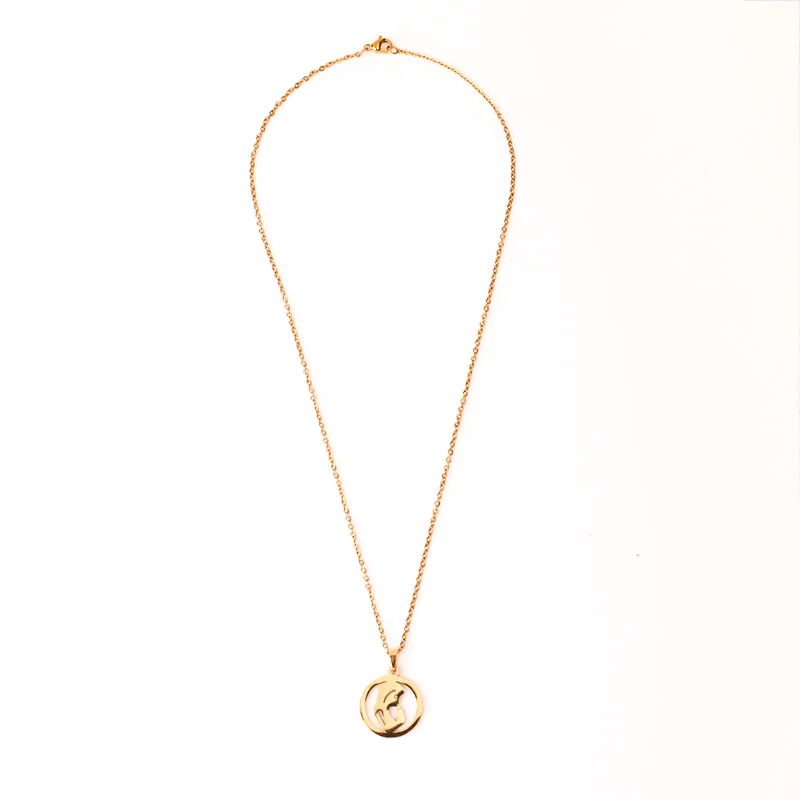 Ожерелье из нержавеющей стали для женщин ожерелье с подвеской золотого цвета