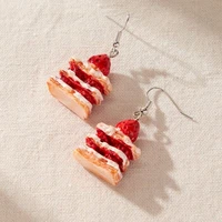 summer fashion women strawberry cake earrings for girls cute girl sweet cake drop earring trendy kawaii jewelry gifts