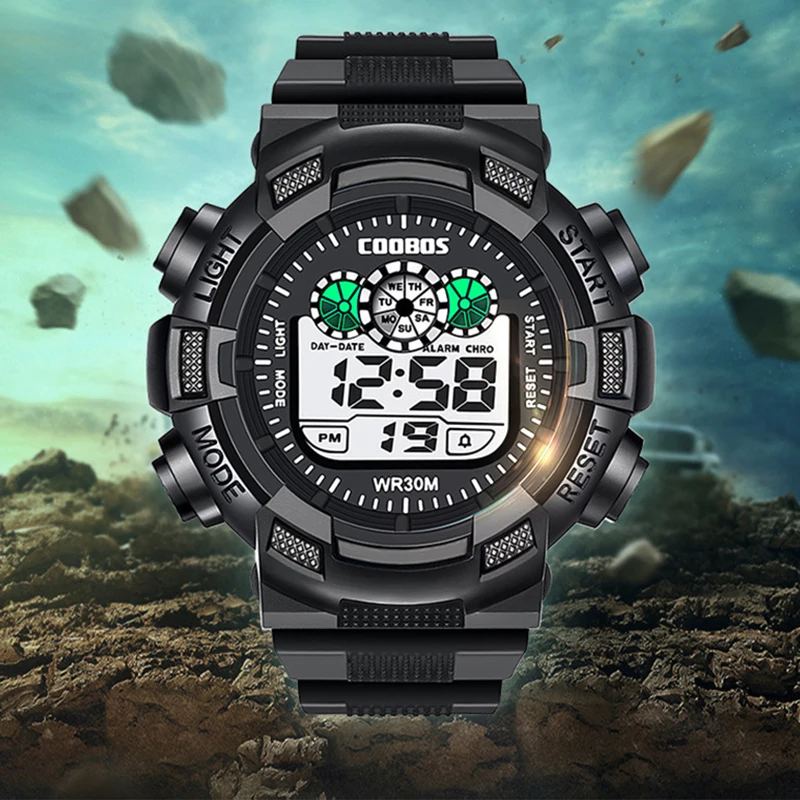 

Sports Kids Digital Watch LED Waterproof Watch for Children 2019 New Boys Girls WristWatches Shockresistant Calendar Alarm Clock