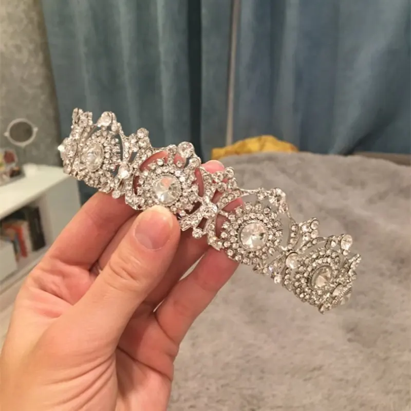 Свадебные украшения для волос FORSEVEN диадема с цветами и кристаллами стразы