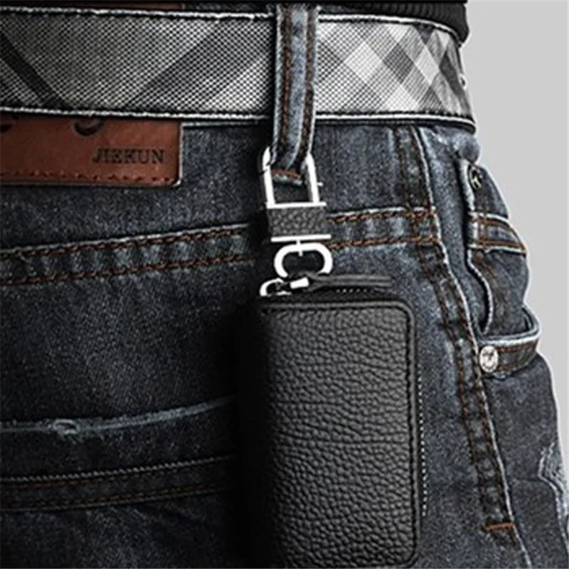 

Unisex PU Leather Car Key Wallets Men Car Key Holder Housekeeper Keys Organizer Women Keychain Covers Zipper Key Case Pouch Bag