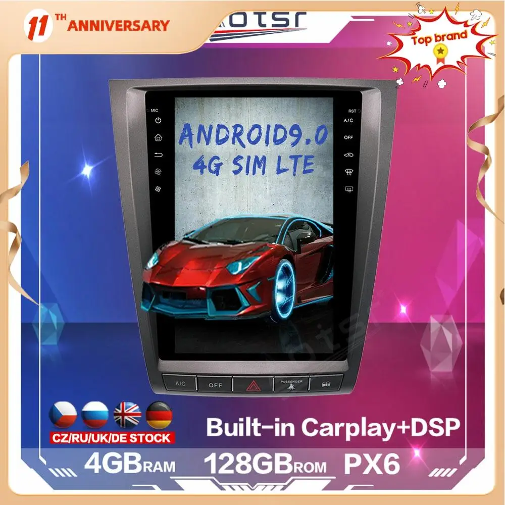 

128 ГБ Tesla Android автомобильный мультимедийный радиоплеер для Lexus GS GS300 GS460 GS450 2004 + GPS навигация головное устройство DSP Carplay 4G SIM