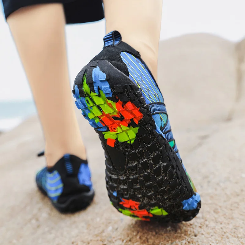 JIEMIAO Breathable Quick-Dry Water Shoes Children Upstream Non Slip Outdoor Sports Beach Shoes Kids Comfortable Boy Sneakers
