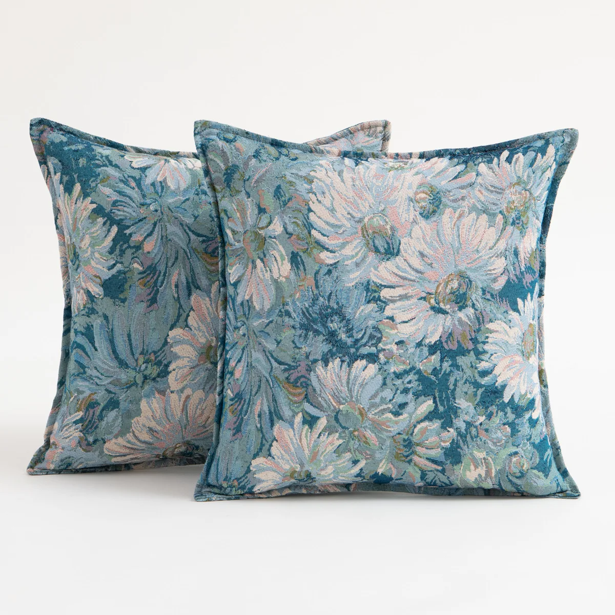 

Inyahome Throw Pillow Covers Farmhouse Blue Flower Orchid Linen Floral Cushion Case Outdoor Sofa Throw Pillows Cover for Couch
