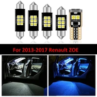 9 pcsset white blue pink led lamp car led interior reading map trunk light kit for 2013 2017 renault zoe license plate light