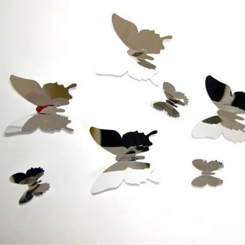 3D Щепка бабочка стерео настенное зеркало для ресторана проход личность