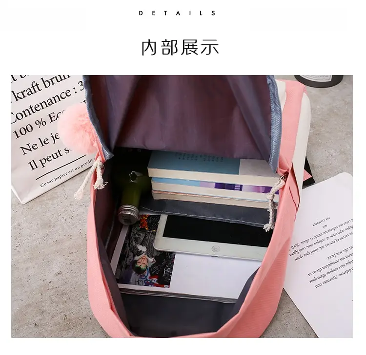 4Pcs/set Women School Backpacks Nylon Schoolbag For Teenagers Girls Student Book Bag Boys Satchel Bolsas Mochilas Sac A Dos